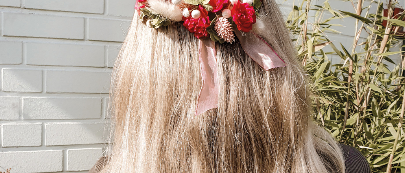 DIY Haarkranz aus Trockenblumen