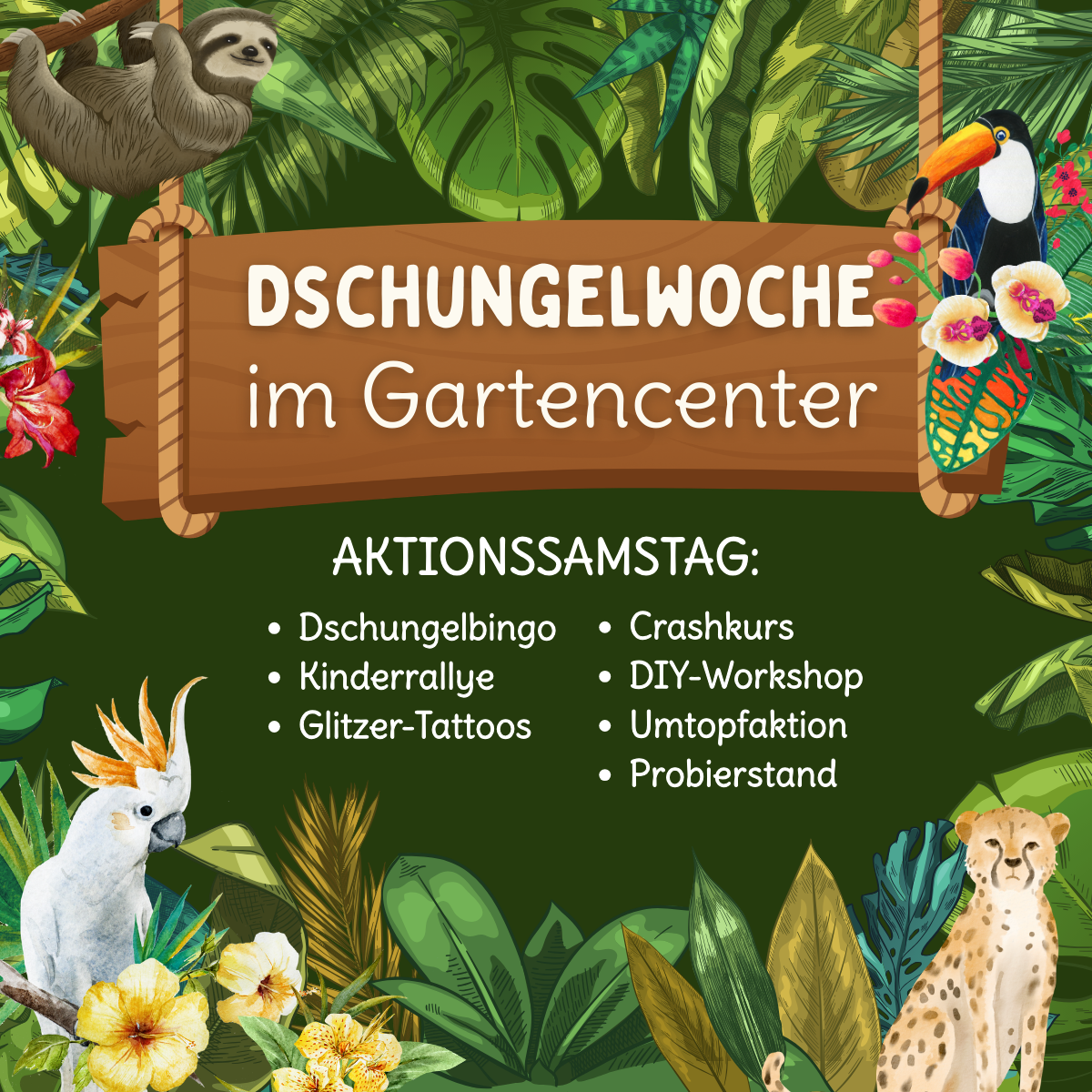 Dschungelwoche im Gartencenter