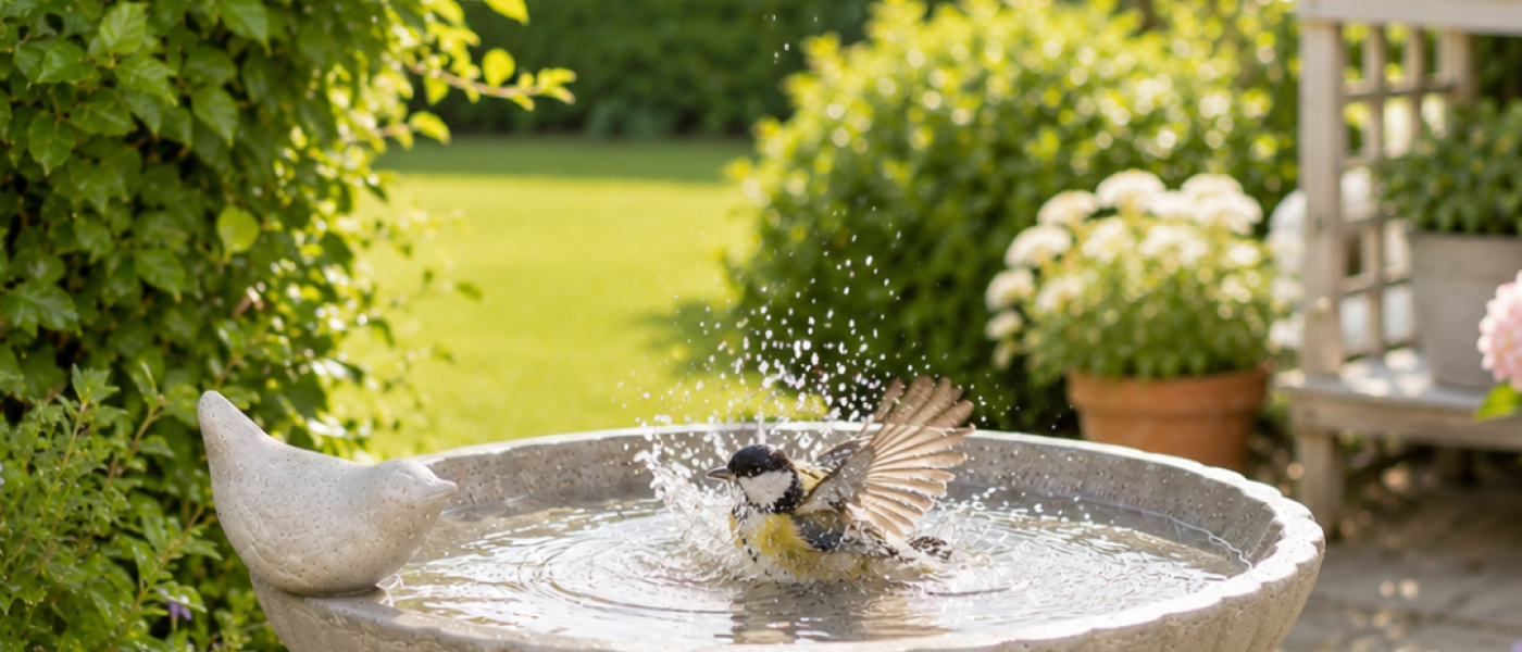 Gro&szlig;er Badespa&szlig; f&uuml;r Spatz und Co